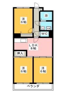 クレールさつきが丘(3LDK/3階)の間取り写真