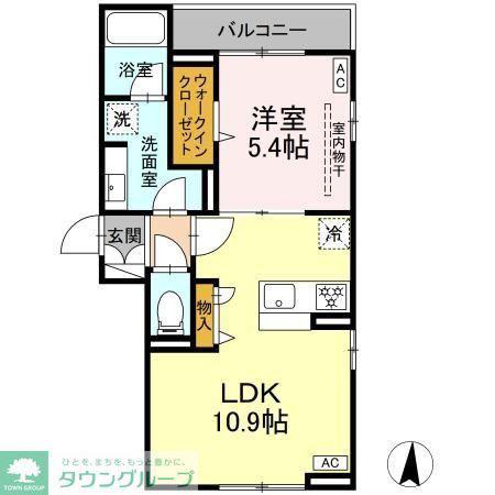 D-KOWARI(1LDK/3階)の間取り写真