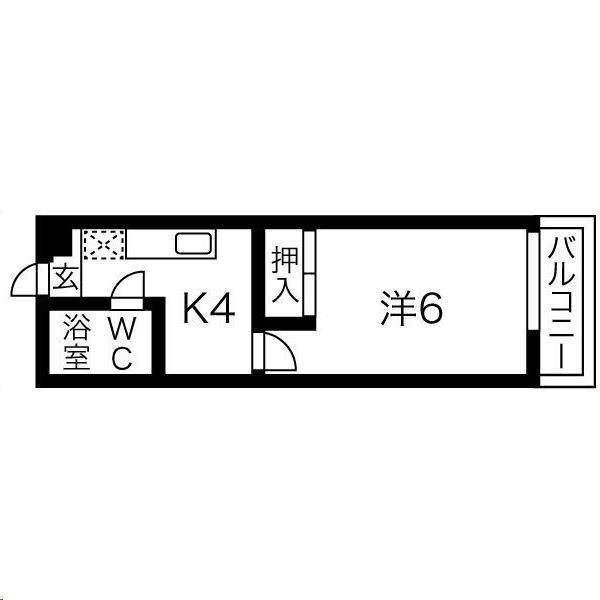 グランディアエイト(1K/3階)の間取り写真
