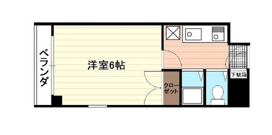 第8片山ビル(1K/9階)の間取り写真