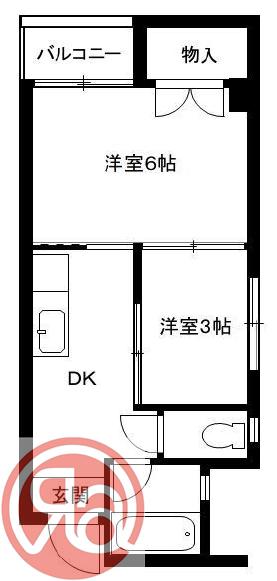 竹綱マンション(2DK/2階)の間取り写真