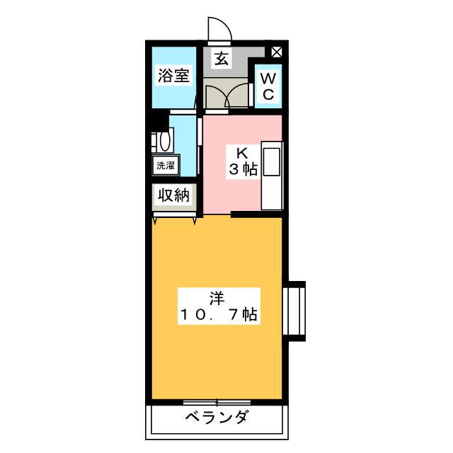 グランドソレーユ(ワンルーム/3階)の間取り写真