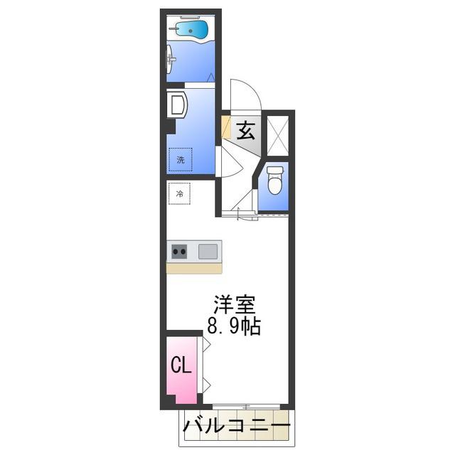ロイヤルフィオーレあびこ(ワンルーム/3階)の間取り写真