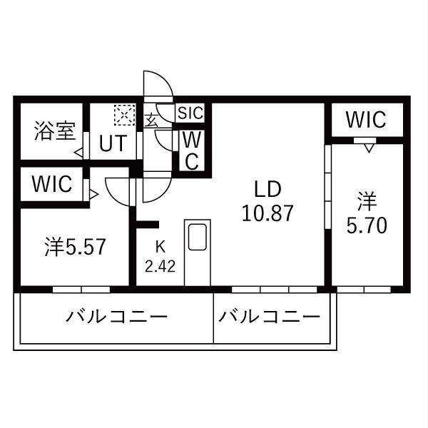 ELITE BASE HOPE II(2LDK/4階)の間取り写真