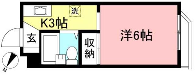 ラフォーレIBAII(1K/2階)の間取り写真