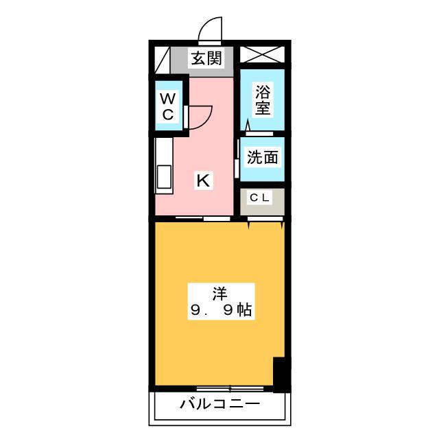 MS BLD(1K/4階)の間取り写真