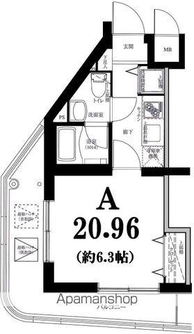 グリフィン横浜・岡野公園弐番館(1K/4階)の間取り写真