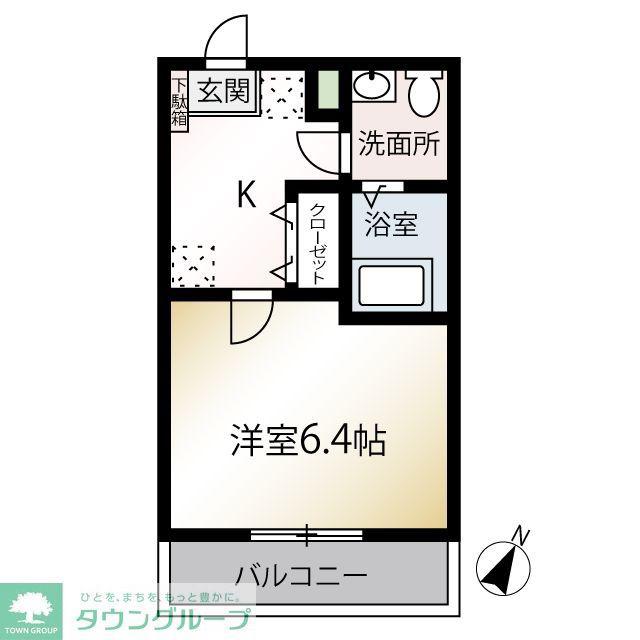 MQUARTO湘南海岸公園II(1K/2階)の間取り写真