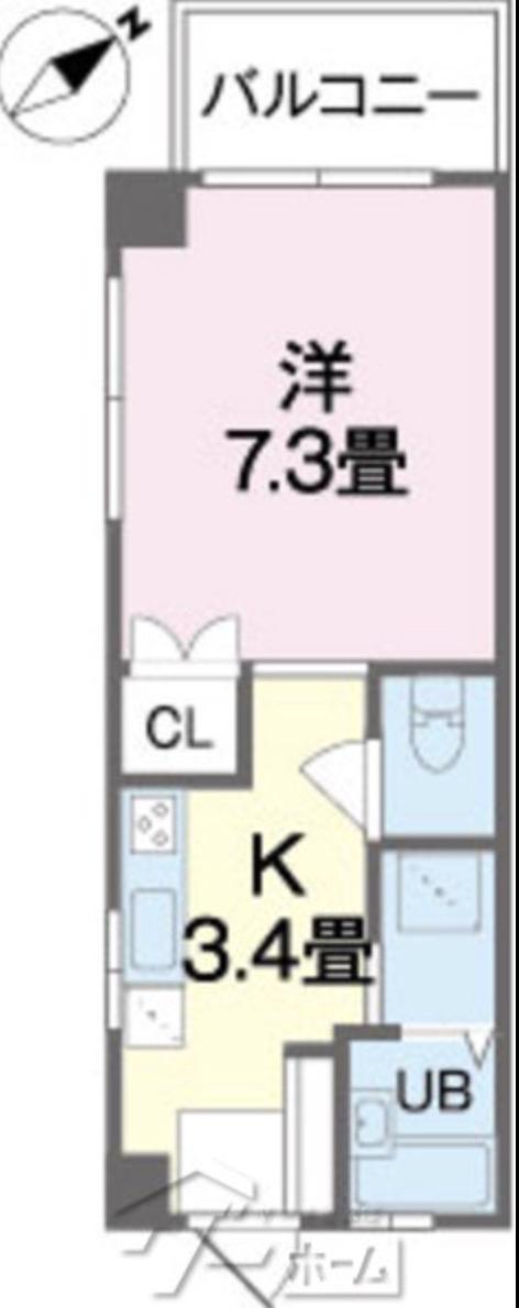 RISE(1K/2階)の間取り写真