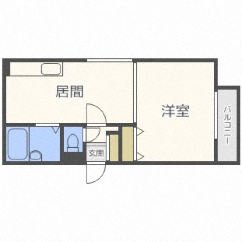シティハイムユニゾン21(1DK/2階)の間取り写真