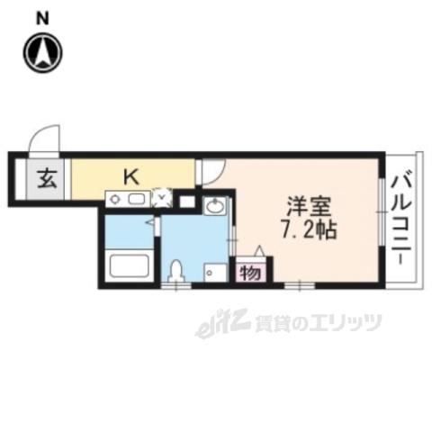 レヴィア東寺(1K/2階)の間取り写真