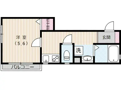 プティメゾン(1K/2階)の間取り写真