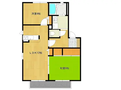 ヴェルディ高須II(2LDK/2階)の間取り写真