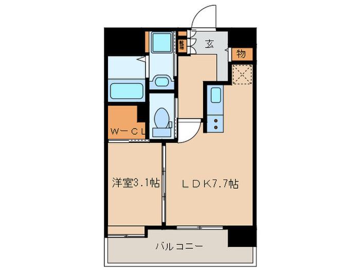 GRANDパルム大濠(1LDK/4階)の間取り写真