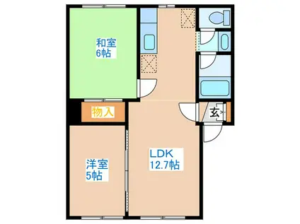 エルム八軒(2LDK/1階)の間取り写真