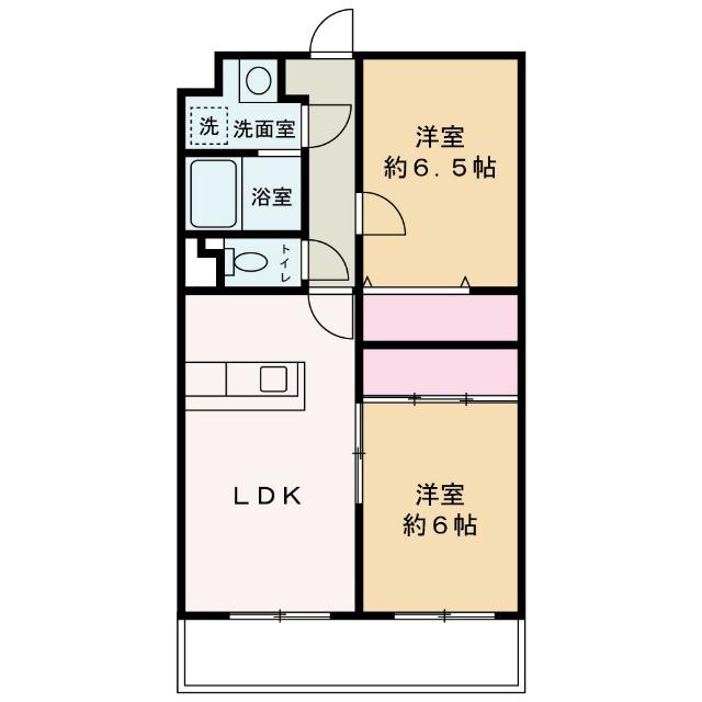 GRANDEUR(2DK/2階)の間取り写真