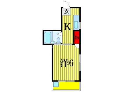 YKマンション(1K/3階)の間取り写真