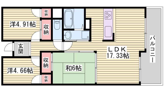 シャトー ブランシェ(3LDK/11階)の間取り写真