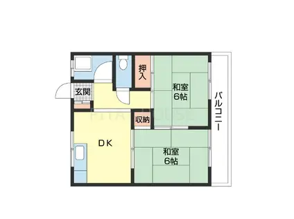 第二南方マンション(2DK/2階)の間取り写真