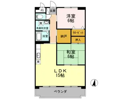 ファインビレッジ(2LDK/3階)の間取り写真