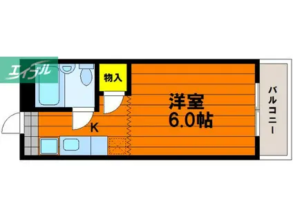 ウェーブレジデンス津島(1K/1階)の間取り写真