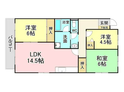 大英清見マンション(3LDK/3階)の間取り写真