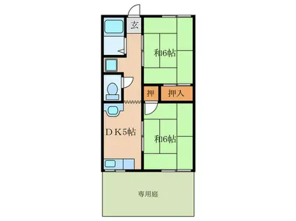 マサゴハイツV(2DK/1階)の間取り写真