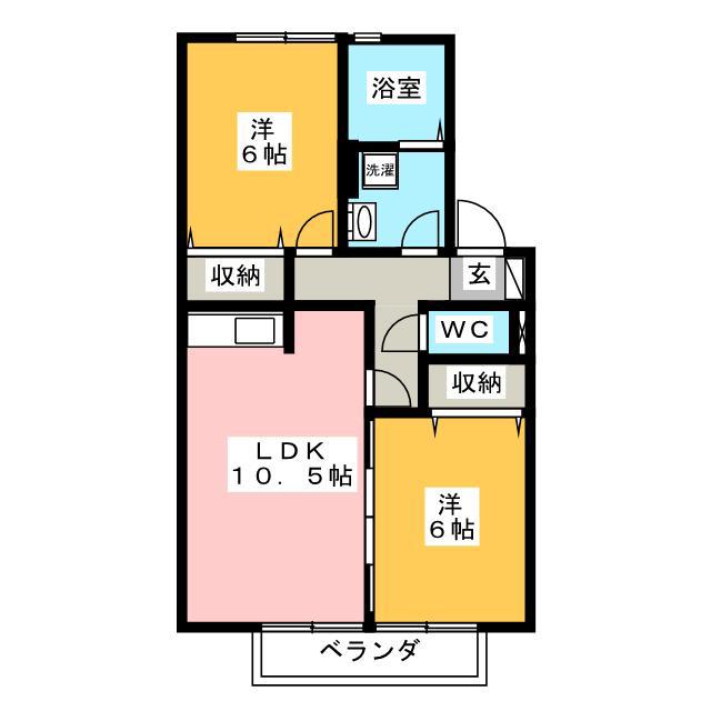 SUN.Y.M(2LDK/2階)の間取り写真