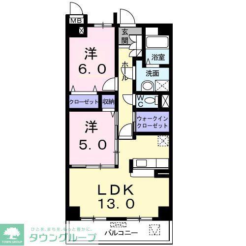 プレジールII(2LDK/1階)の間取り写真