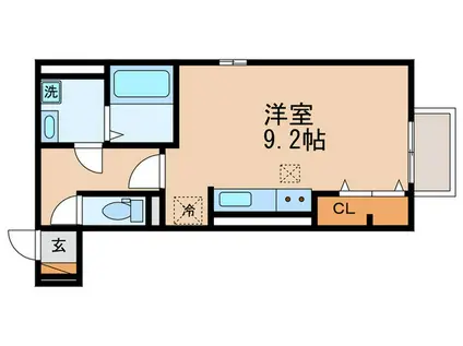シャルマン ヴィオラ(ワンルーム/1階)の間取り写真
