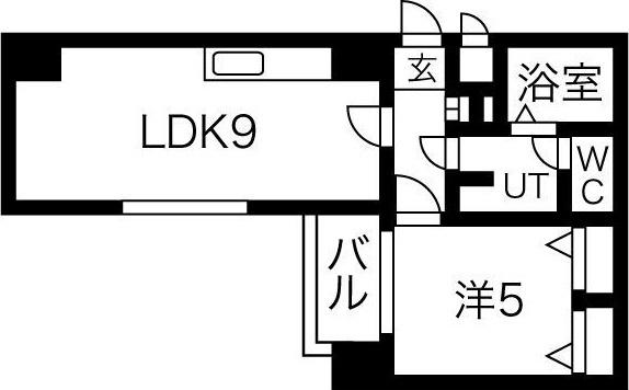 ベルヴィコート豊平IV(1LDK/3階)の間取り写真