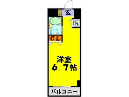 伊勢原七番館(ワンルーム/9階)の間取り写真