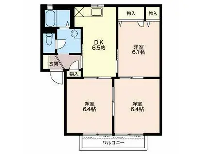 スターブルA(3DK/1階)の間取り写真