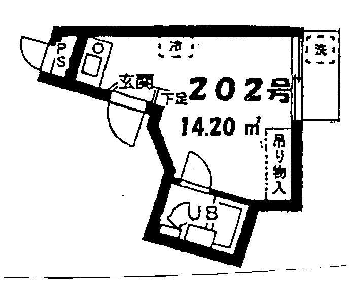 エクセル天王町(ワンルーム/2階)の間取り写真