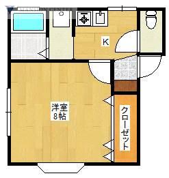 サンセベリアA(1K/1階)の間取り写真