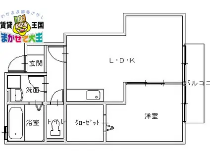 コーポルポ(1LDK/1階)の間取り写真