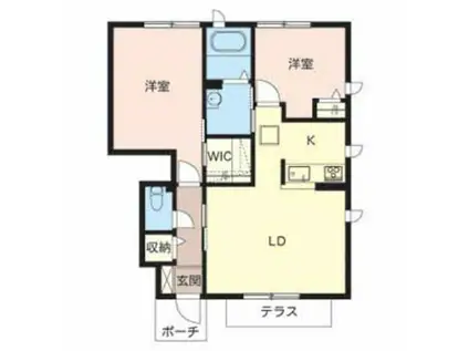 シャーメゾン上野田(2LDK/1階)の間取り写真