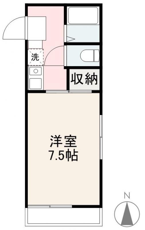 ハイツリブエール(1K/1階)の間取り写真