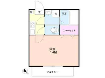 BESTSTAGE東みずほ台(1K/2階)の間取り写真