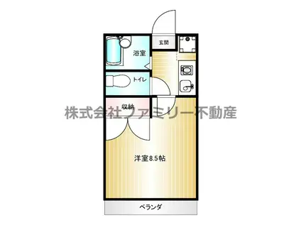 あさひスカイハイツ(1K/3階)の間取り写真