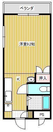サンアップビル(ワンルーム/2階)の間取り写真