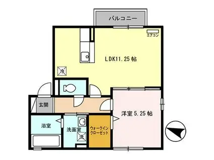 ペシュール田屋町(1LDK/2階)の間取り写真
