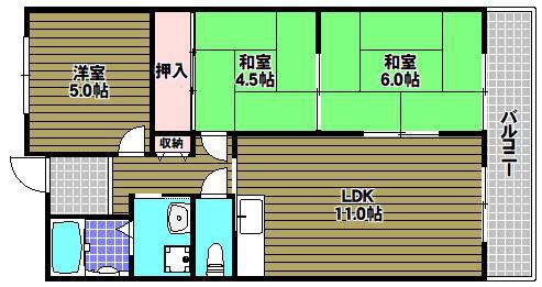 メルベーユ・246(3LDK/3階)の間取り写真