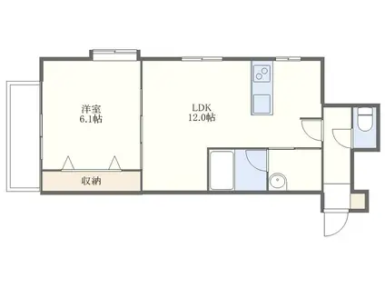 MOCO-DICE(1LDK/1階)の間取り写真