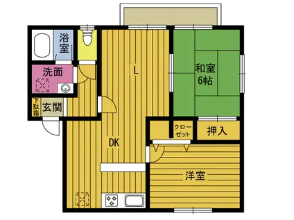 ベルラフィーネA(2LDK/2階)の間取り写真