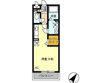 パークハイム C棟(ワンルーム/2階)の間取り写真