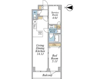 SPコート榎町(2LDK/4階)の間取り写真
