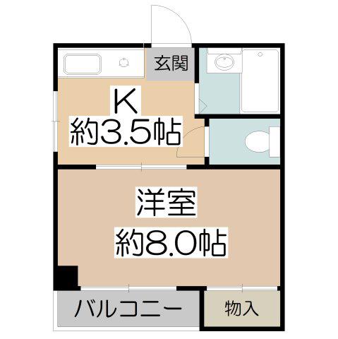 ロイヤル天王寺南(1K/6階)の間取り写真