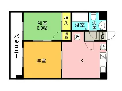 プレアール今津(2DK/3階)の間取り写真