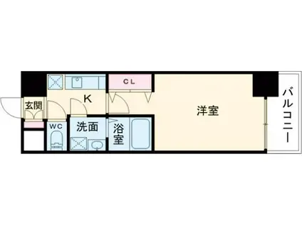 アドバンス三宮シュロス(1K/3階)の間取り写真